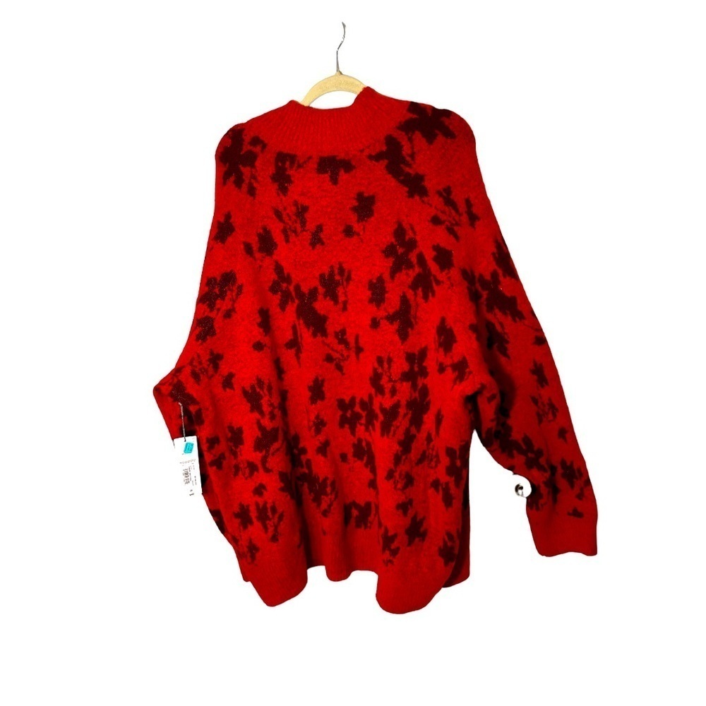 LIZ CLAIBORNE Cabaret Red Floral Sweater Size 3X​​​​​​